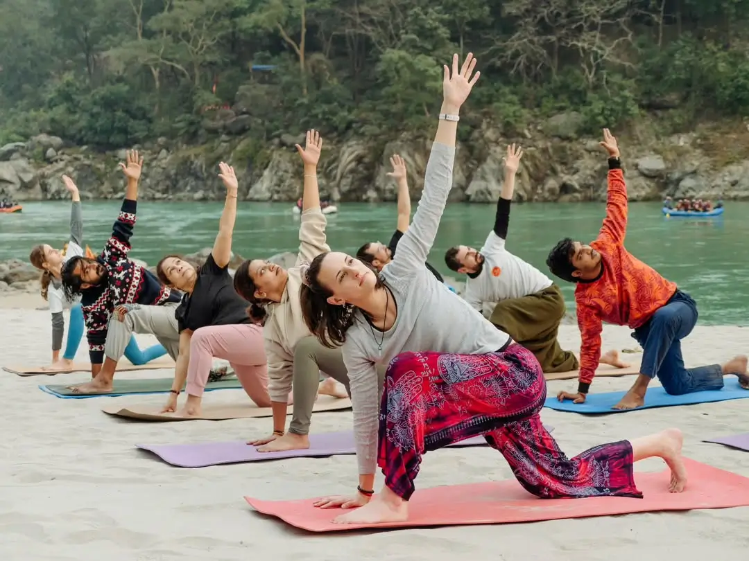 Students of a Rishikesh Yog Kendra teacher training
