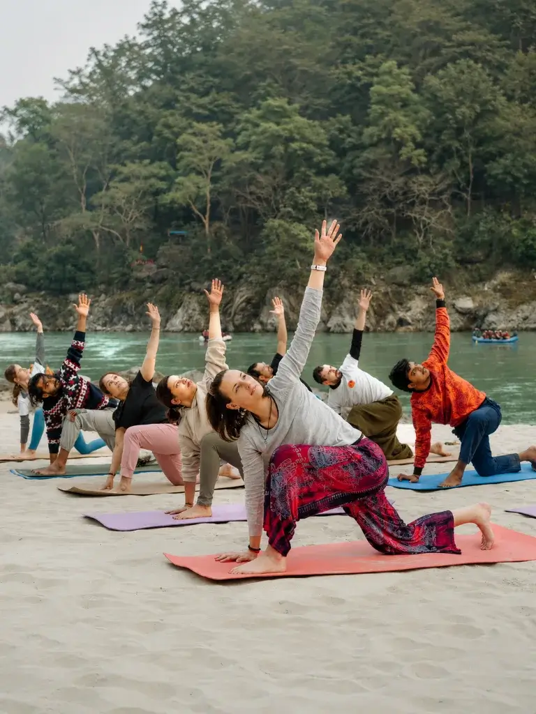 Ganga Beach excursion during the training in Rishikesh