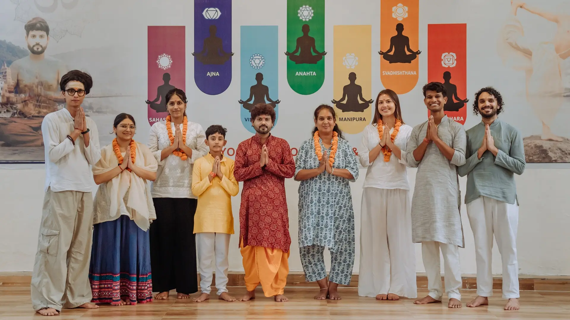 Yoga teacher training class in Rishikesh