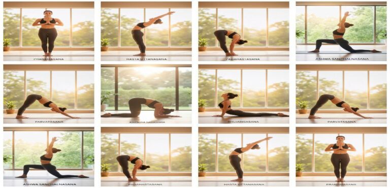 Surya Namaskar and its 12 Asanas