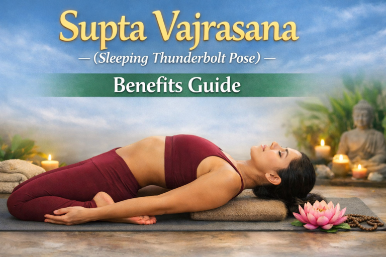 Supta Vajrasana: (Sleeping Thunderbolt Pose) Benefits Guide:-  