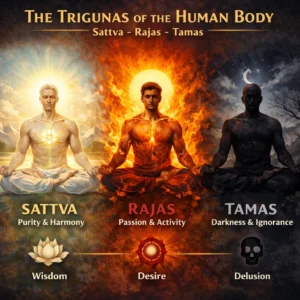 Trigunas in the human body